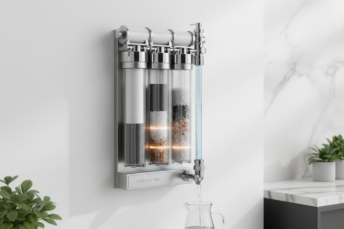 This advanced multi-stage filtration system delivers crystalline, mineral-balanced water to every faucet in the home. Designed for health-conscious and luxury homeowners, it removes contaminants while enhancing water taste and hydration quality.